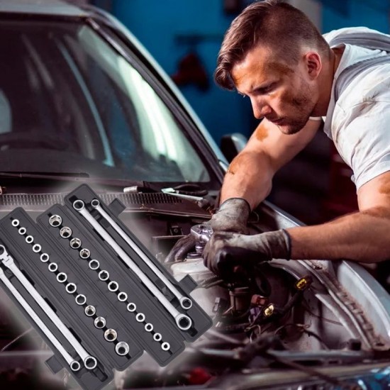 15-teiliger Satz verstellbarer Ratschenschlüsselguter Helfer