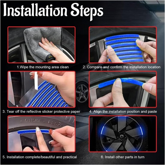 Reflektierende Auto-Felgenaufkleber