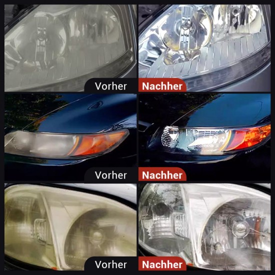   Autoscheinwerfer-Reparaturset – Professionelle Politur mit Schwamm und Versiegelung, klar und einfach anzuwenden, UV-Schutz