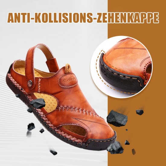 Bis zu 49 % Rabatt!Groe Gre Weiches Leder Mnner Atmungsaktive Outdoor-Sandalen