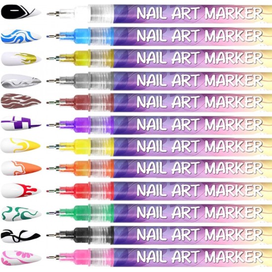 Weihnachtsangebot – 50 % Rabatt12 Farben Nagelkunst-Stifte Set