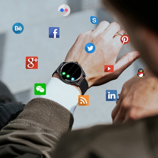 Smartwatch mit Ohrhrern und Gesundheitsüberwachung