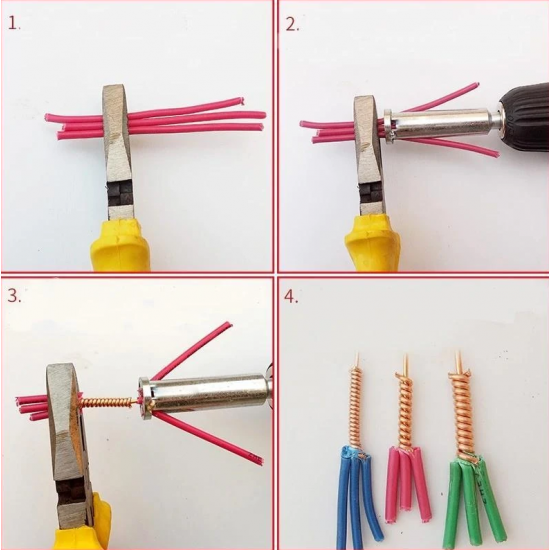 Werkzeug zum Abisolieren und Verdrillen von Draht