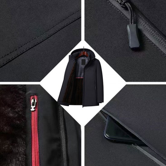 Warmes GeschenkDicker Thermo-Parka mit Kapuze für HerrenKostenloser Versand