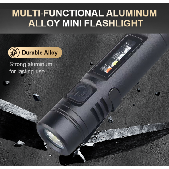 60% RabattMultifunktionale Mini-Taschenlampe aus Aluminiumlegierung